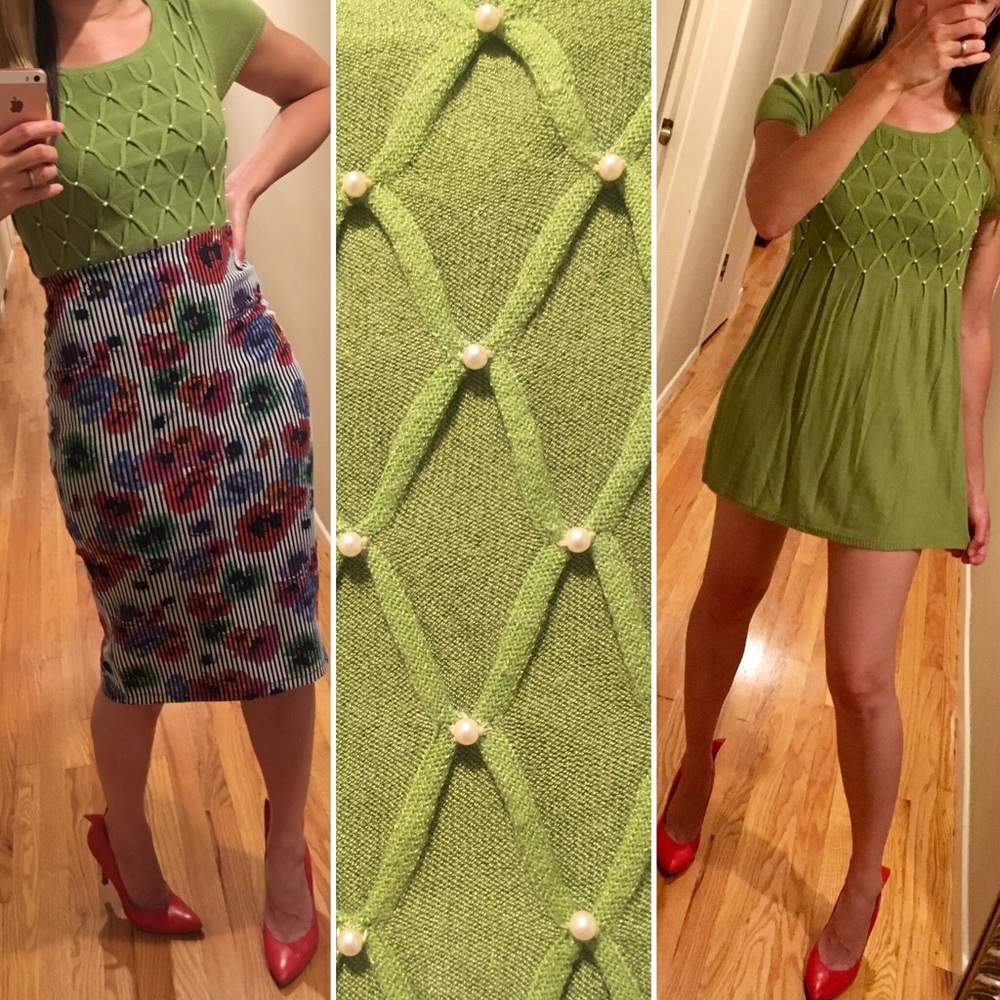 ✅FREE✅ Max Studio quilted pearl mini dress tunic XS P